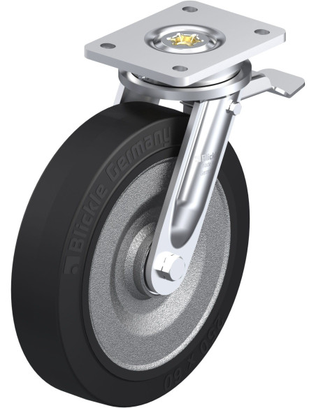 LO-SE 250K-ST pasukamas ratukas su stabdžiais, 250 mm