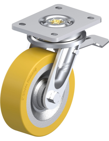 LO-SETH 160K-ST poliuretano ratukas su stabdžiais