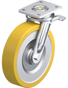 LO-SETH 250K-ST Poliuretano pasukamas ratukas su stabdžiais