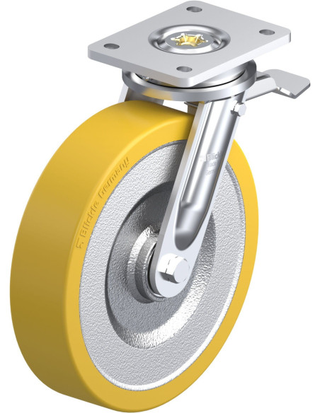 LO-SETH 250K-ST Poliuretano pasukamas ratukas su stabdžiais