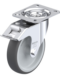 L-PATH 125G-FI poliuretano ratukas su stabdžiais 125 mm