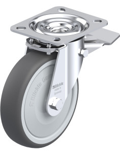 L-PATH 125KF-ST poliuretano pasukamas ratukas su stabdžiais