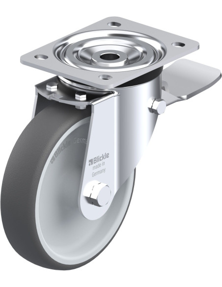 L-PATH 160G-ST poliuretano pasukamas ratukas su stabdžiais