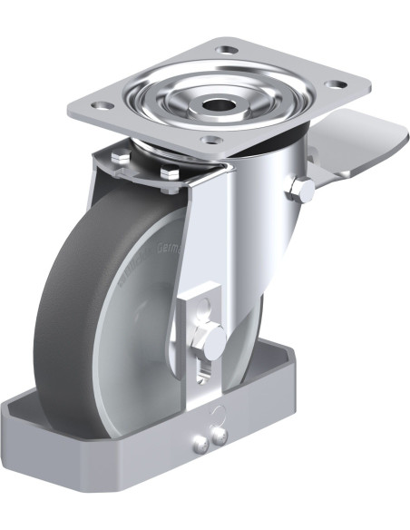 L-PATH 160G-ST-FS poliuretano ratukas su stabdžiais 160 mm