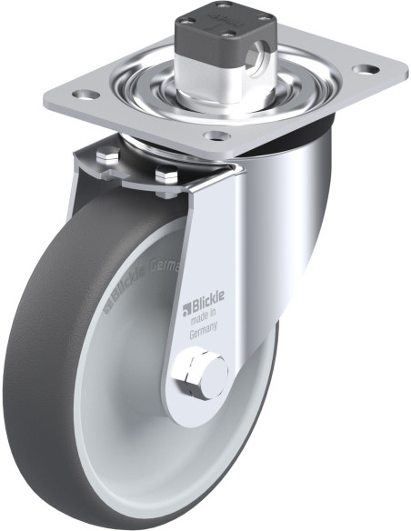 L-PATH 160R-CS11 poliuretano pasukamas ratukas su stabdžiais