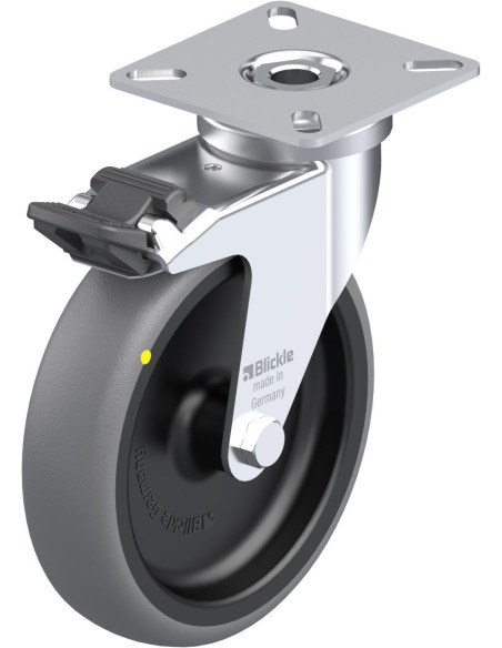 LPA-TPA 100G-FI-ELS pasukamas guminis ratukas su stabdžiais