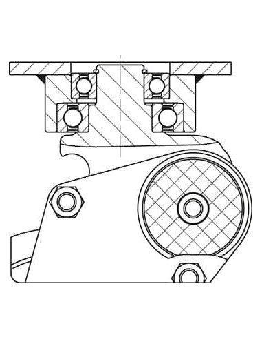 LPFE-ALEV 100K-FA spyruoklinis pasukamas ratukas su 100 mm