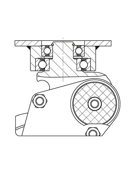 LPFE-ALEV 100K-FA spyruoklinis pasukamas ratukas su 100 mm