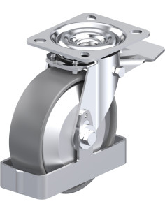 Antistatinis ratukas su stabdžiais L-PO 125G-ST-ELS-FA-FS