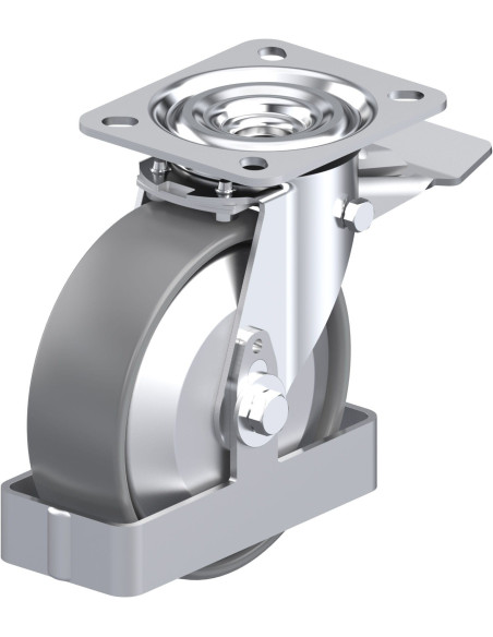 Antistatinis ratukas su stabdžiais L-PO 125G-ST-ELS-FA-FS