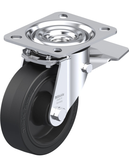 L-POEV 100R-ST pasukamas ratukas su stabdžiais, 100 mm