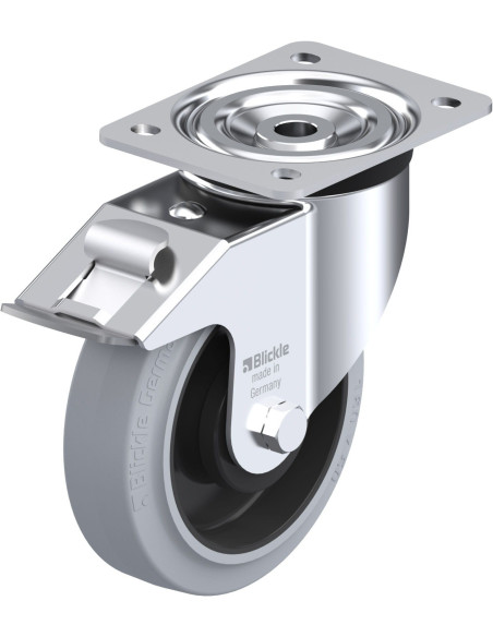 L-POEV 160KA-FI-SG - Pasukamas ratukas su stabdžiais, 160 mm