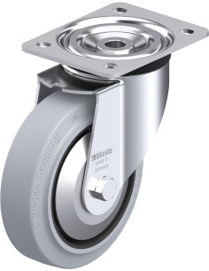 L-POEV 160XKA-SG-FA - pasukamas ratukas su guma, 160 mm