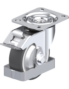 Pasukamas poliuretano ratukas su stabdžiais L-POTH