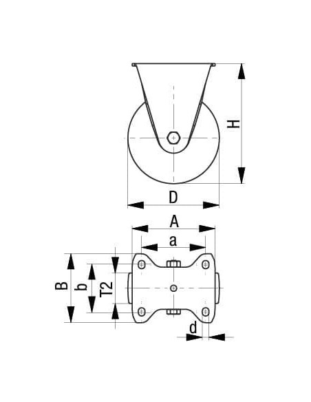 B-PO 125KA-FS sintetinis fiksuotas ratukas 125mm