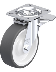 Pasukamas poliuretano ratukas su stabdžiais L-POTH 125KA-ST