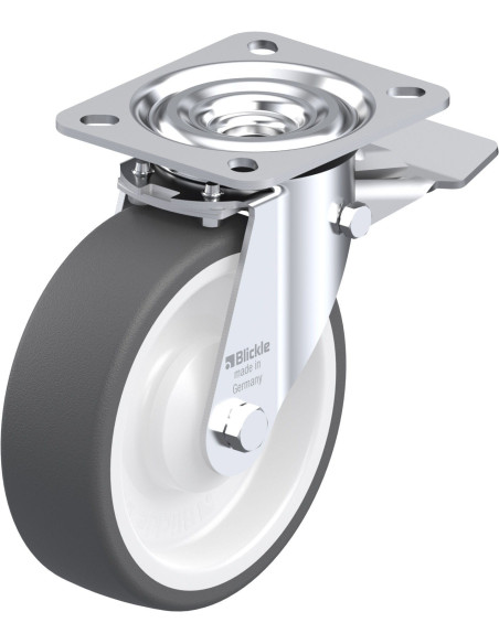 Pasukamas poliuretano ratukas su stabdžiais L-POTH 125KA-ST