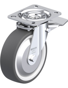 Pasukamas poliuretano ratukas su stabdžiais 125 mm