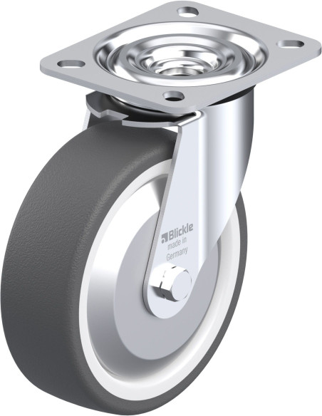 Pasukamas poliuretano ratukas L-POTH 125R-FA, 125 mm