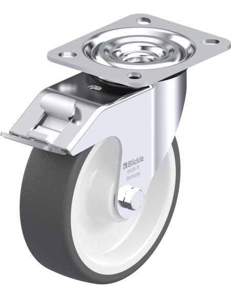 L-POTH 125R-FI poliuretano ratukas su stabdžiais, 125 mm