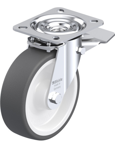 L-POTH 125R-ST Poliuretano Ratukas su Stabdžiais 125 mm