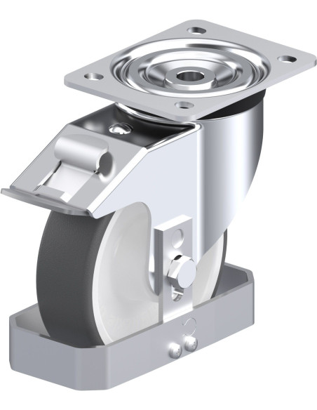 Pasukamas poliuretano ratukas su stabdžiais L-POTH