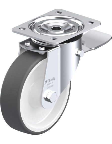 Pasukamas poliuretano ratukas su stabdžiais L-POTH 160R-ST