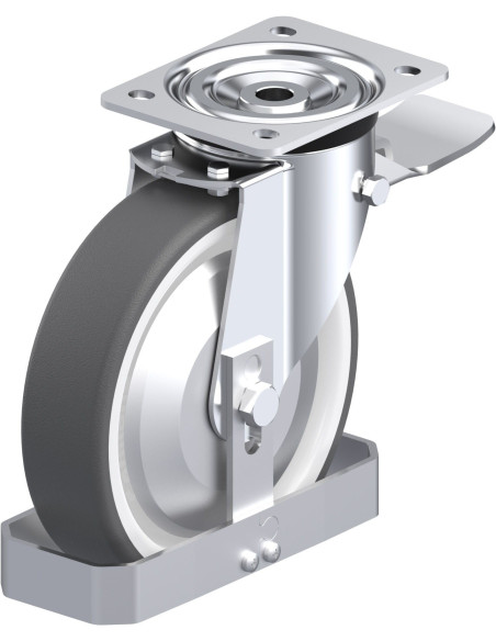 Pasukamas poliuretano ratukas su stabdžiais L-POTH