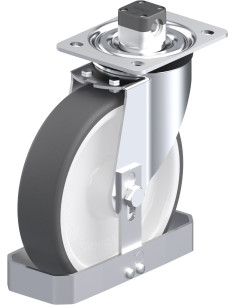 Pasukamas poliuretano ratukas su stabdžiais L-POTH