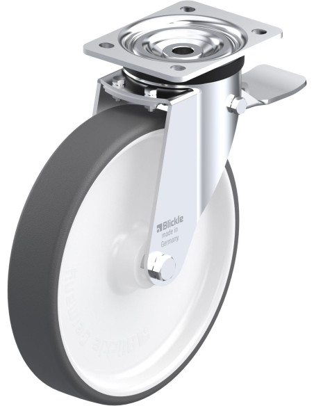 Pasukamas poliuretano ratukas su stabdžiais L-POTH 250G-3-ST