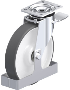 Pasukamas poliuretano ratukas su stabdžiais L-POTH