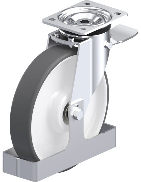 Pasukamas poliuretano ratukas su stabdžiais L-POTH