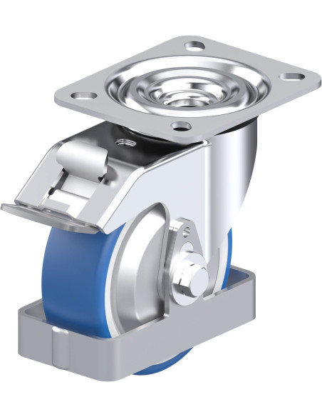 Pasukamas poliuretano ratukas su stabdžiais 100 mm