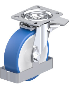 L-POTHS 125G-ST-FS poliuretano pasukamas ratukas su