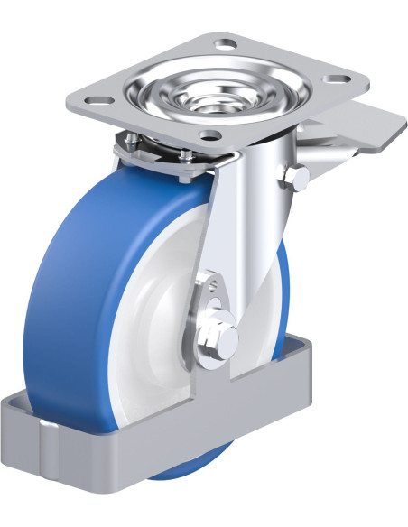 L-POTHS 125KA-ST-FS poliuretano ratukas su stabdžiais