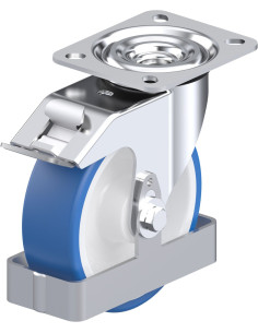 L-POTHS 125R-FI-FS poliuretano ratukas su stabdžiais