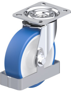 Pasukamas poliuretano ratukas L-POTHS 125R-FS, 125 mm