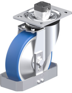 Pasukamas poliuretano ratukas su stabdžiais 160 mm