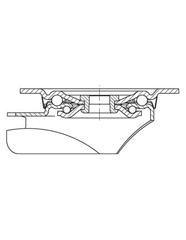 L-POTHS 160K-FA-FS - 160 mm poliuretano pasukamas ratukas