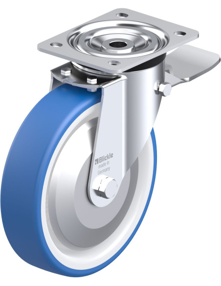 Pasukamas poliuretano ratukas su stabdžiais 200 mm