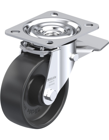 L-PP 100R-ST pasukamas ratukas su stabdžiais, 100 mm