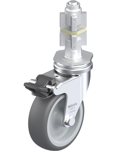 Pasukamas poliuretano ratukas su stabdžiais 75 mm