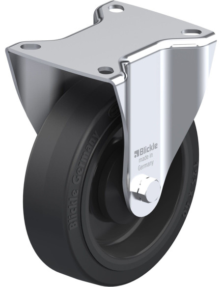 B-POEV 125KA fiksuotas ratukas dengtas guma