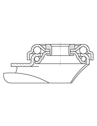 LRA-TPA 50KF-E02 pasukamas ratukas su guma, 50 mm