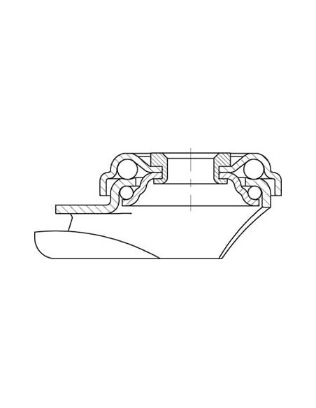 LRA-TPA 50KF-E02 pasukamas ratukas su guma, 50 mm