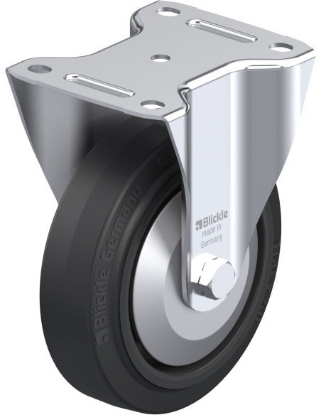 B-POEV 160XKA-FA fiksuotas ratukas dengtas guma