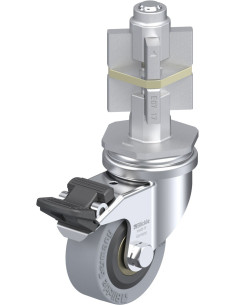 LRA-VPA 50K-FI-E07 pasukamas guminis ratukas su stabdžiais