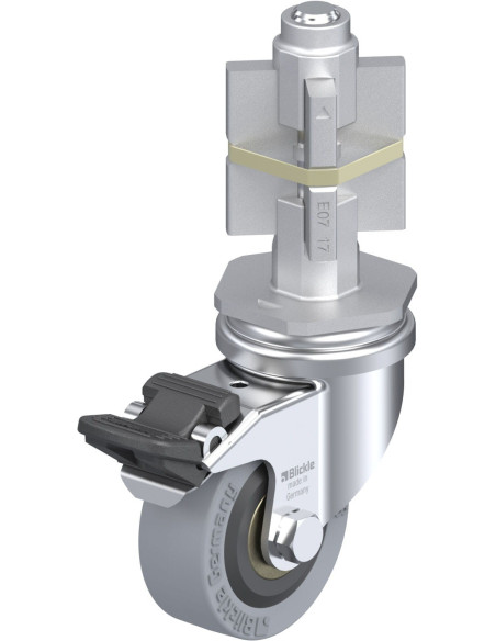 LRA-VPA 50K-FI-E07 pasukamas guminis ratukas su stabdžiais