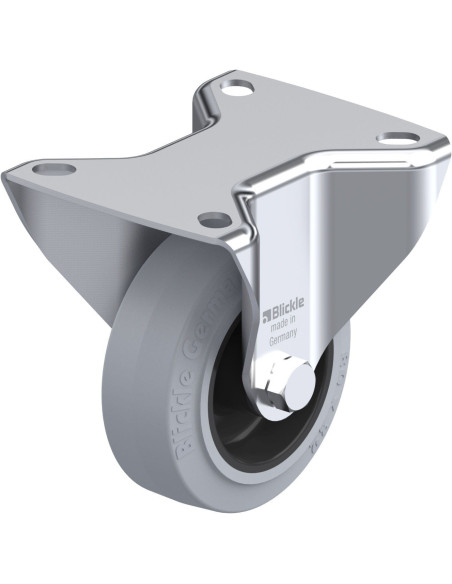 B-POEV 80G-SG fiksuotas ratukas dengtas guma 80 mm