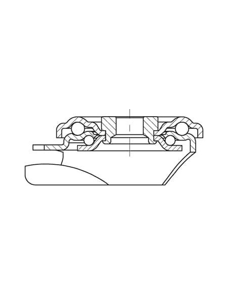 Poliuretano pasukamas ratukas LR-VSTH 60K, 60 mm